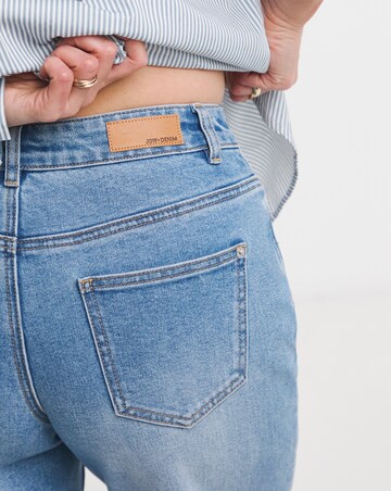 Blue Straight Leg Turn Up Jeans