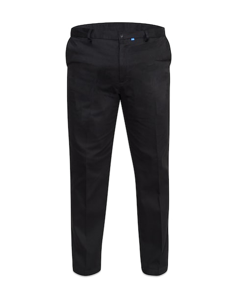 D555 Big & Tall Bruno Stretch Chino Pant with Xtenda Waist - Black