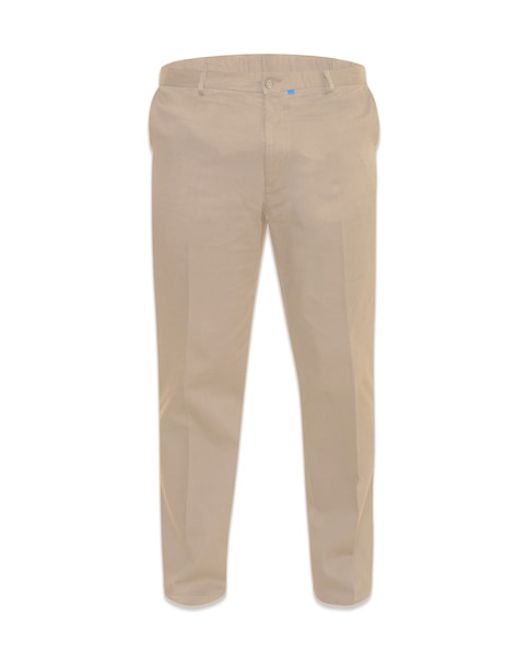 D555 Big & Tall Bruno Stretch Chino Pant with Xtenda Waist - Stone
