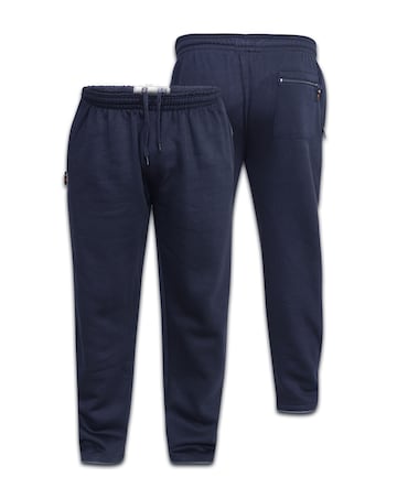 D555 Big & Tall Albert Jogging Bottom with Open Hem and Zipper Pockets - Navy