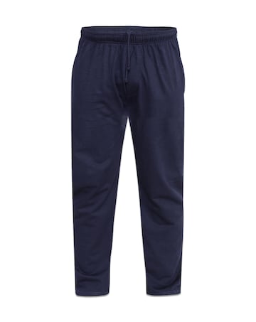 D555 Big & Tall Rory Jogging Bottom with Open Hem and Zipper Pockets - Navy