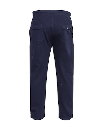 D555 Big & Tall Rory Jogging Bottom with Open Hem and Zipper Pockets - Navy