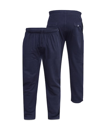 D555 Big & Tall Rory Jogging Bottom with Open Hem and Zipper Pockets - Navy