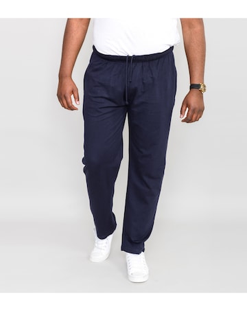D555 Big & Tall Rory Jogging Bottom with Open Hem and Zipper Pockets - Navy