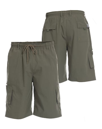 D555 Big & Tall Nick Cargo Short with Shaped Leg Pockets - Khaki