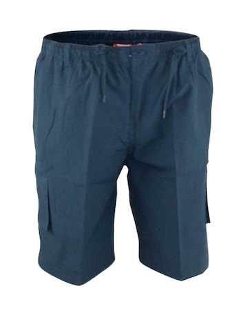 D555 Big & Tall Nick Cargo Short with Shaped Leg Pockets - Navy