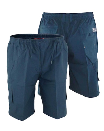 D555 Big & Tall Nick Cargo Short with Shaped Leg Pockets - Navy