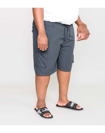 D555 Big & Tall Nick Cargo Short with Shaped Leg Pockets - Navy