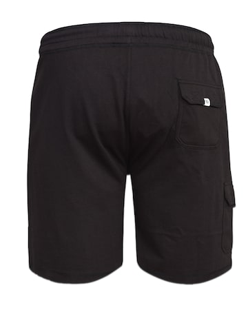 D555 Big & Tall John Lightweight Cotton Cargo Shorts with Zipper Pockets - Black