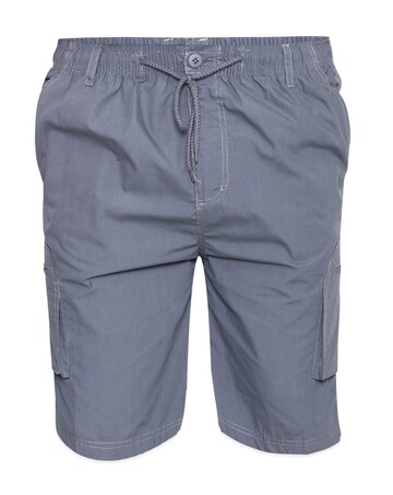 D555 Big & Tall Nick Cargo Short with Shaped Leg Pockets - Dark Grey