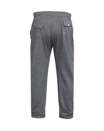 D555 Big & Tall Rory Jogging Bottom with Open Hem and Zipper Pockets - Grey