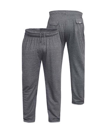 D555 Big & Tall Rory Jogging Bottom with Open Hem and Zipper Pockets - Grey