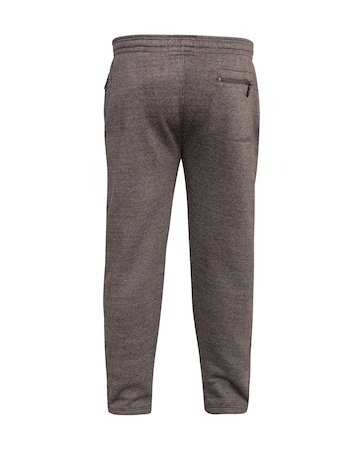 D555 Big & Tall Albert Jogging Bottom with Open Hem and Zipper Pockets - Grey