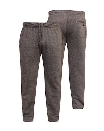 D555 Big & Tall Albert Jogging Bottom with Open Hem and Zipper Pockets - Grey