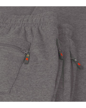 D555 Big & Tall Albert Jogging Bottom with Open Hem and Zipper Pockets - Grey