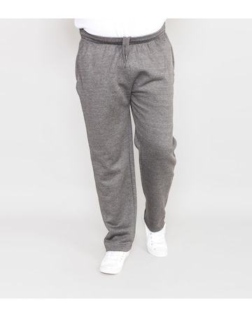 D555 Big & Tall Albert Jogging Bottom with Open Hem and Zipper Pockets - Grey