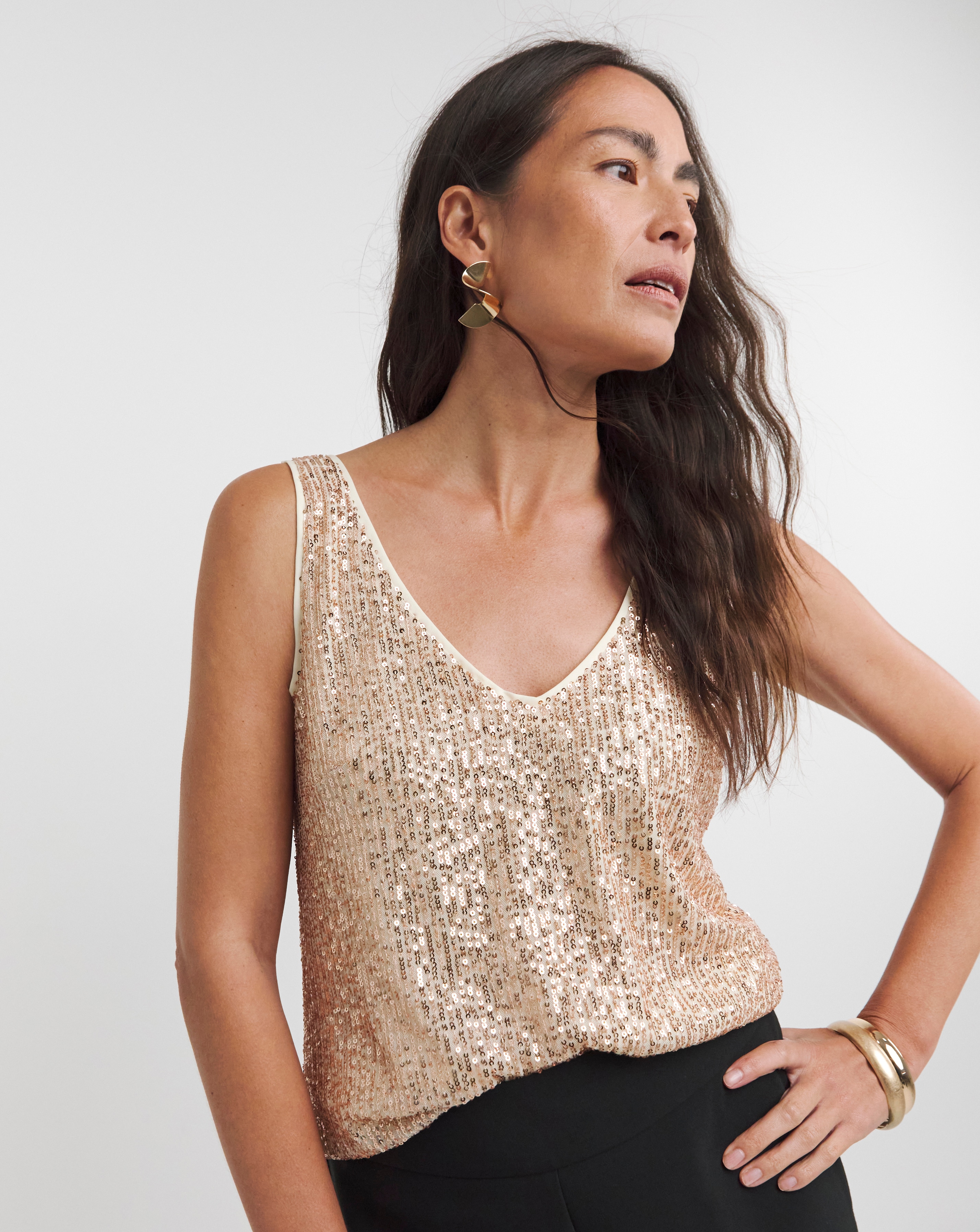 Champagne Sequin Vest