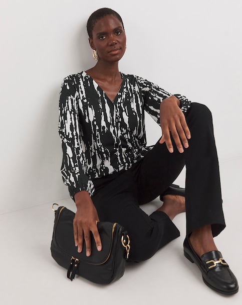 Wrap Bubble Hem Top
