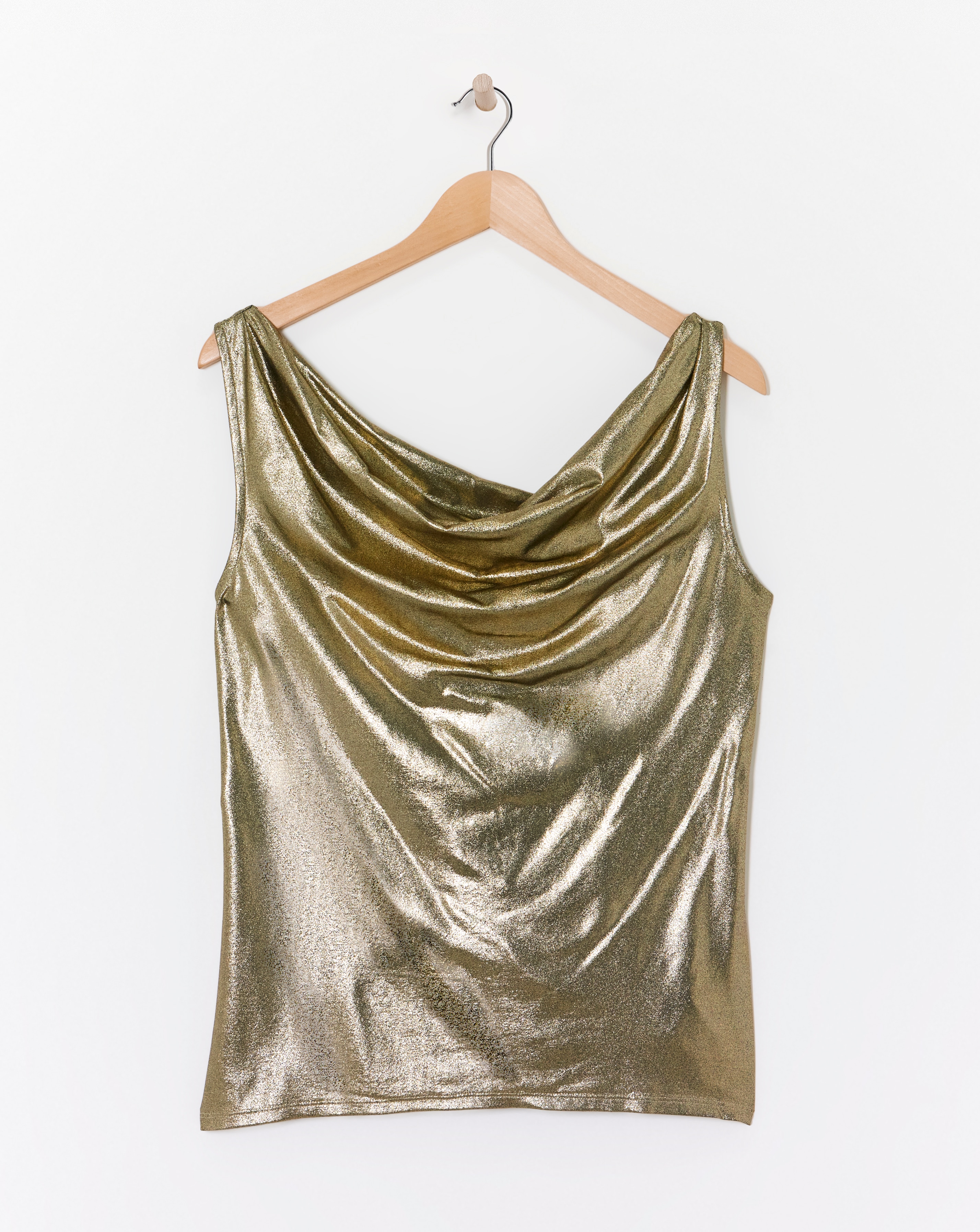 Cowl Neck Foiled Top