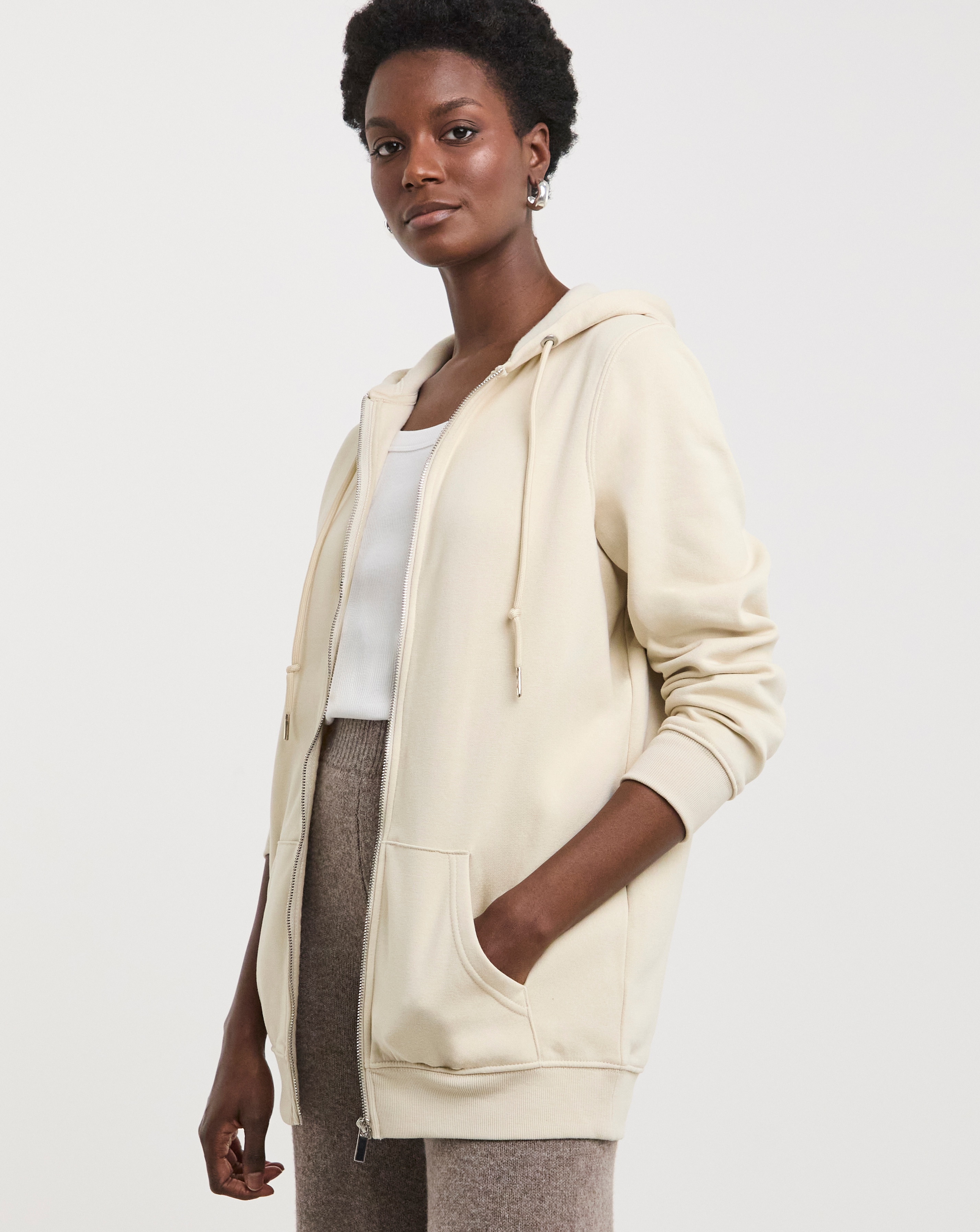 The Longline Zip up Hoodie