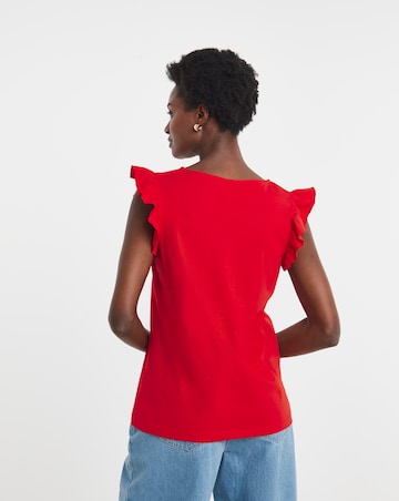 Pure cotton Red Ruffle Vest