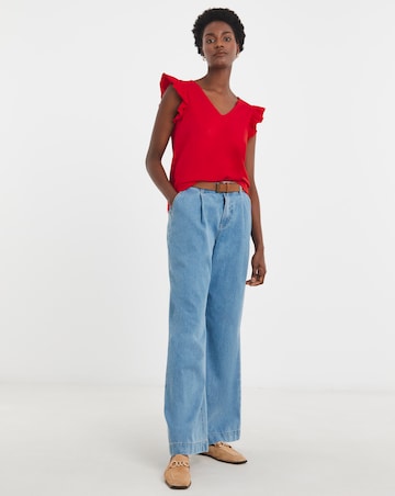 Pure cotton Red Ruffle Vest