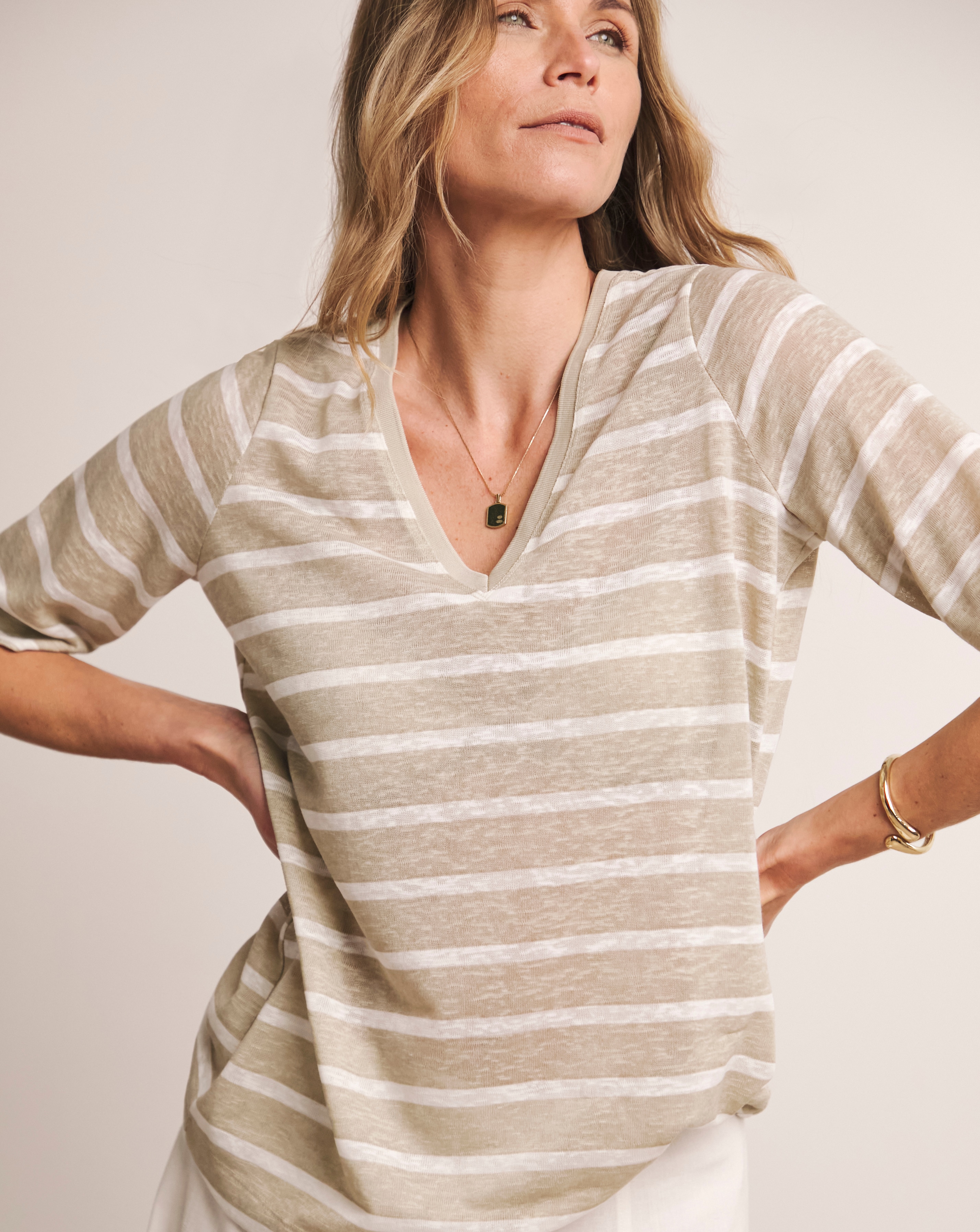 Anthology Drop Shoulder Linen T-shirt