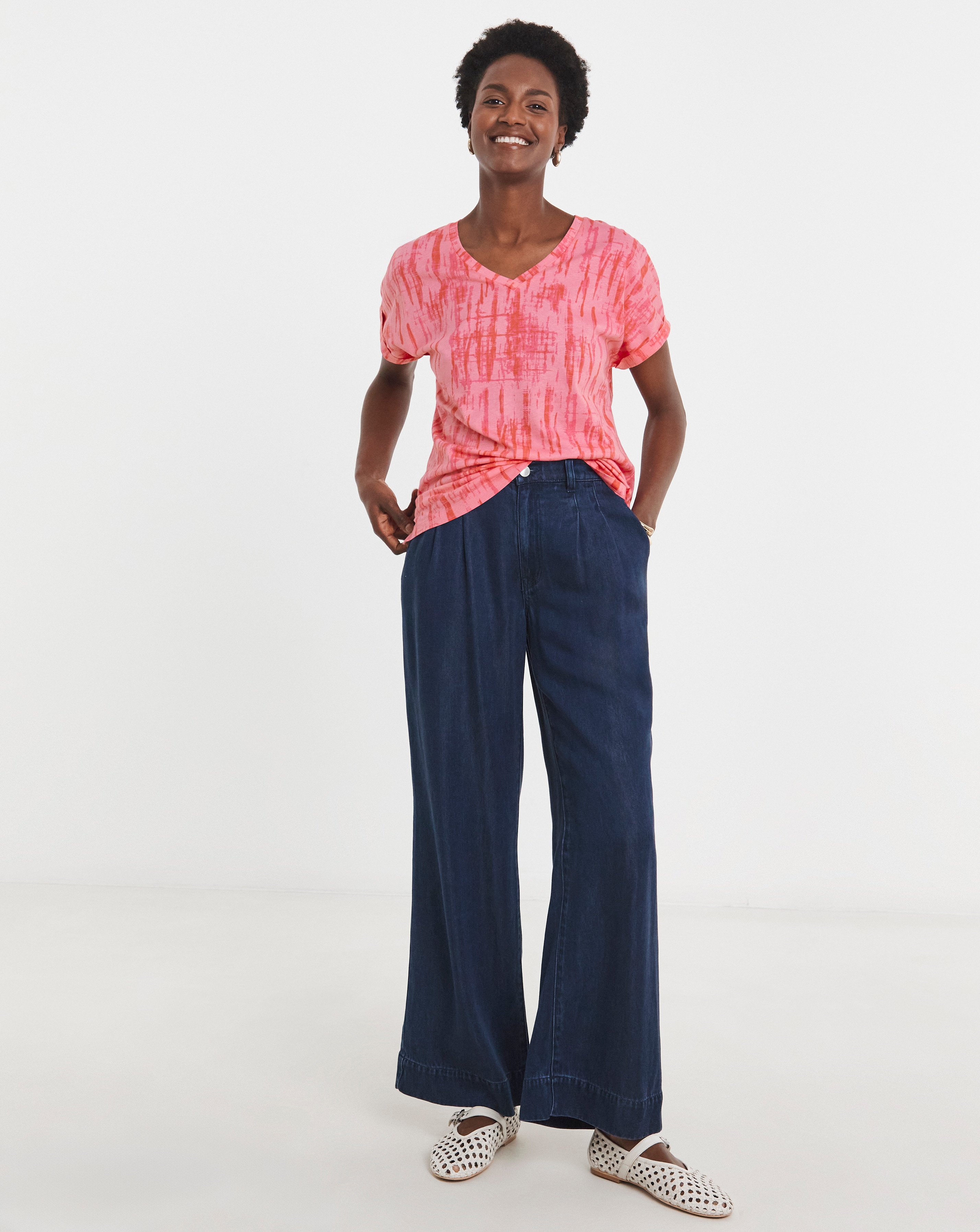 The V Neck Printed T-Shirt