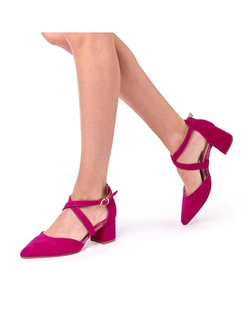 Paradox London Ffion Wide E Fit Block Heel Courts