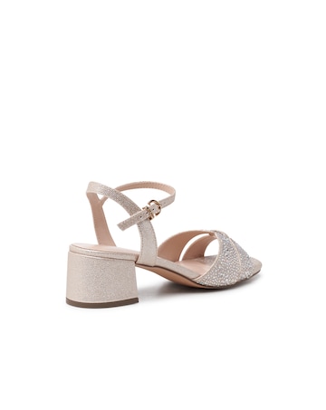 Paradox London Marquise Diamante Block Heeled Sandals