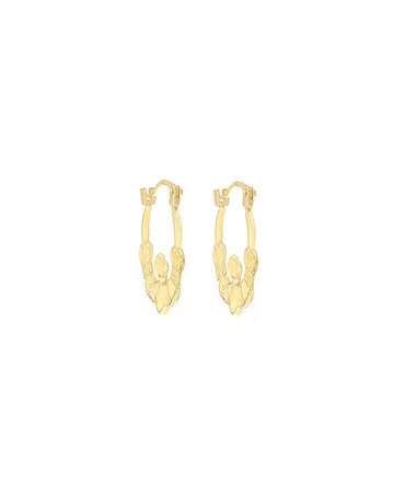 9ct Gold Claddagh Creole Earrings