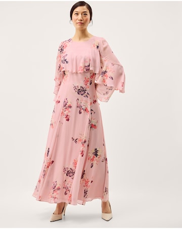 Monsoon Amber Floral Cape Maxi Dress