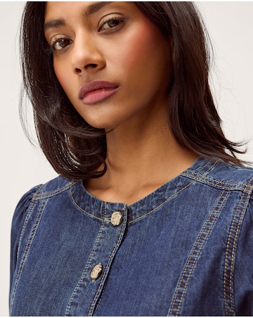 Monsoon Eliza Puff Denim Midi Dress