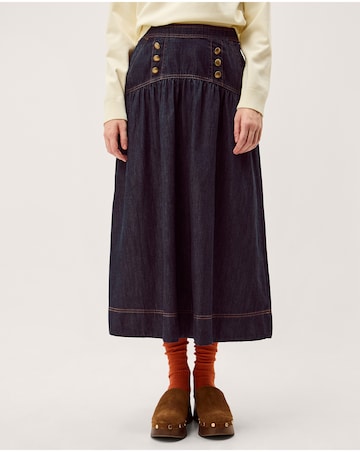 Monsoon Lucy Button Denim Midi Skirt