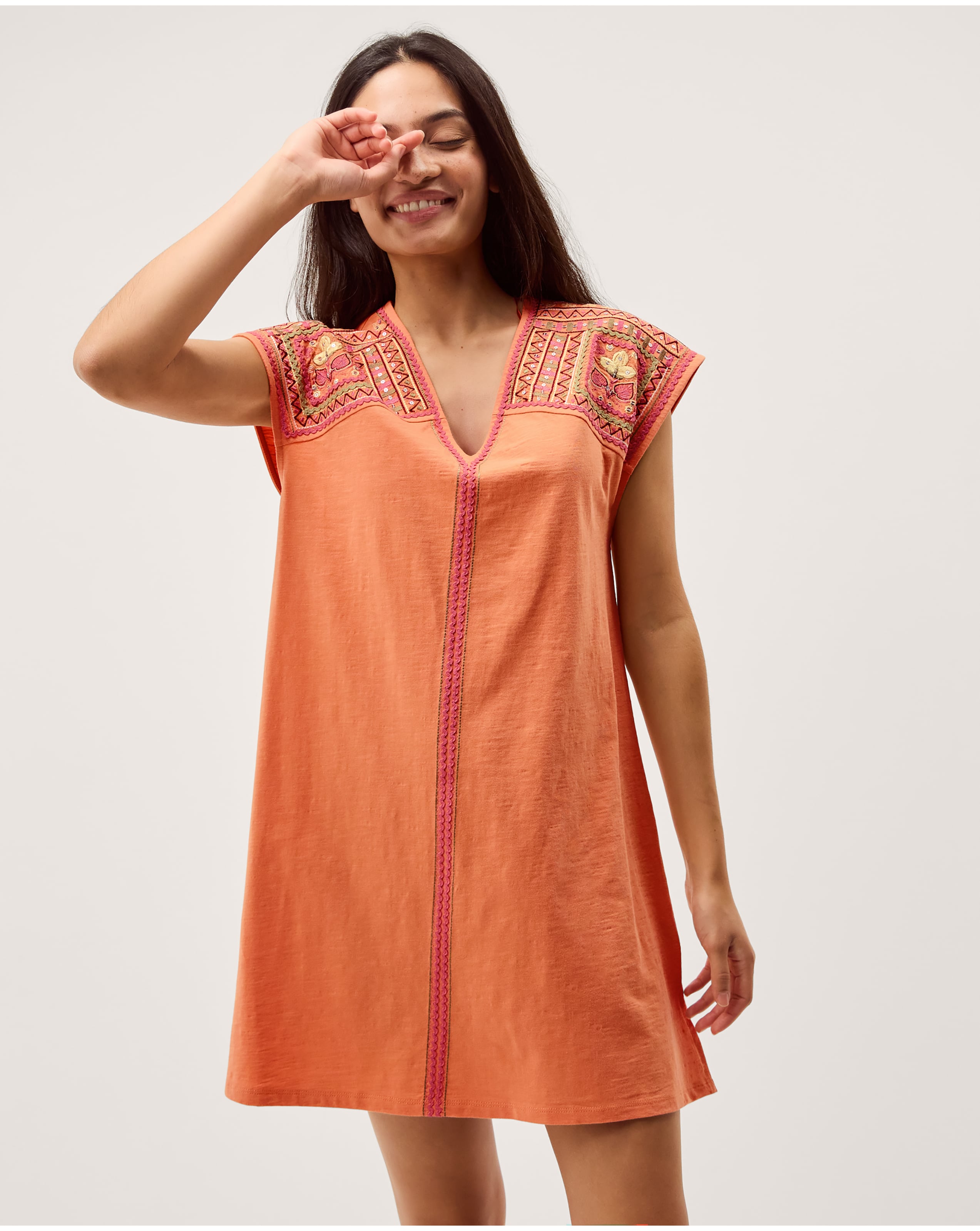 New In - Monsoon Juliet Embroidered Mini Kaftan