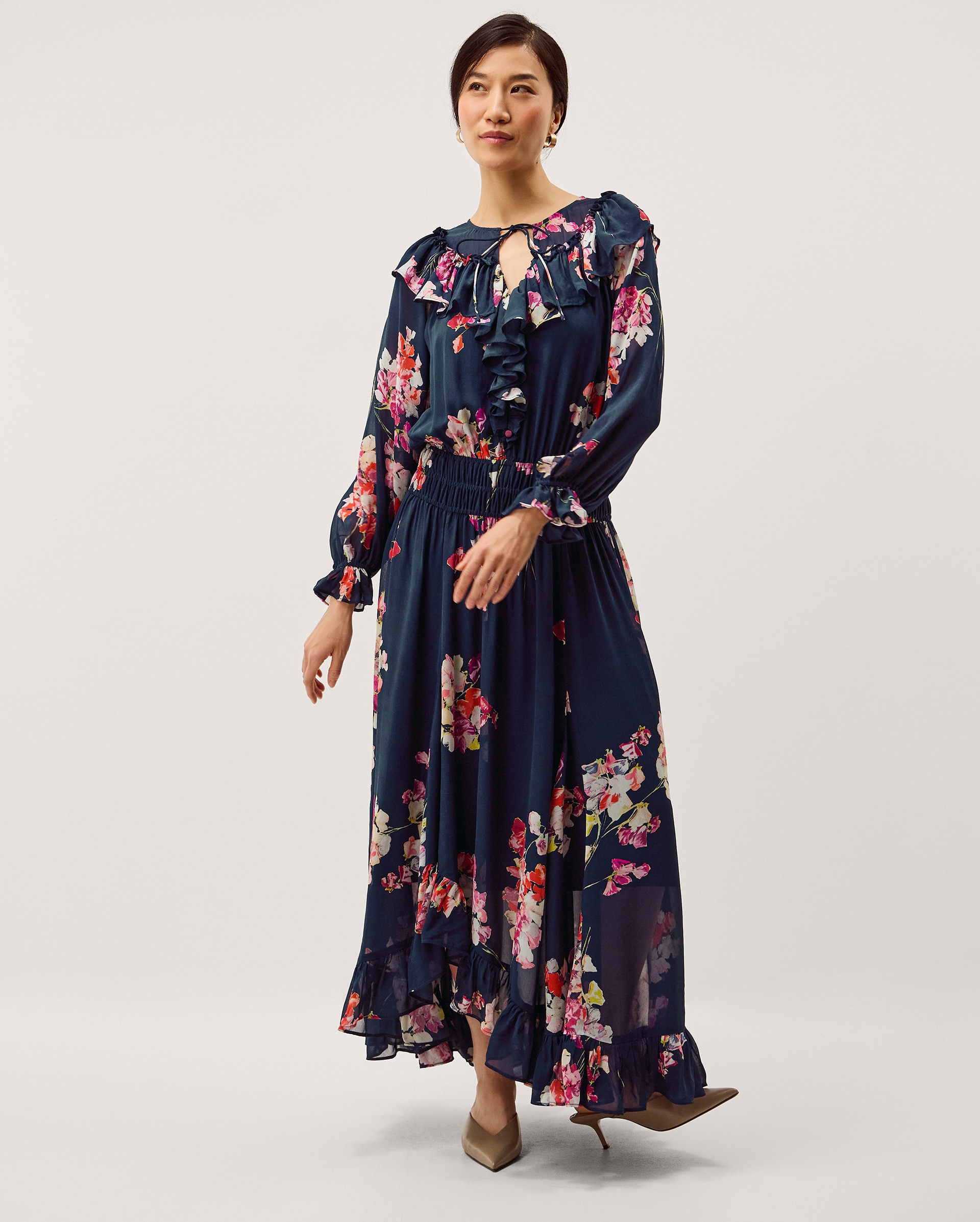 New In - Monsoon Amber Floral Ruffle Maxi Dress