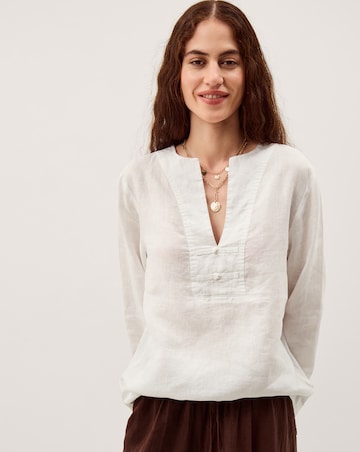 Monsoon Alexis Knot Button Linen Top