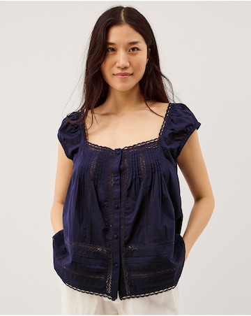 Monsoon Olivia Lace Trim Top