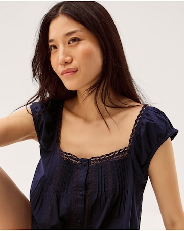 Monsoon Olivia Lace Trim Top