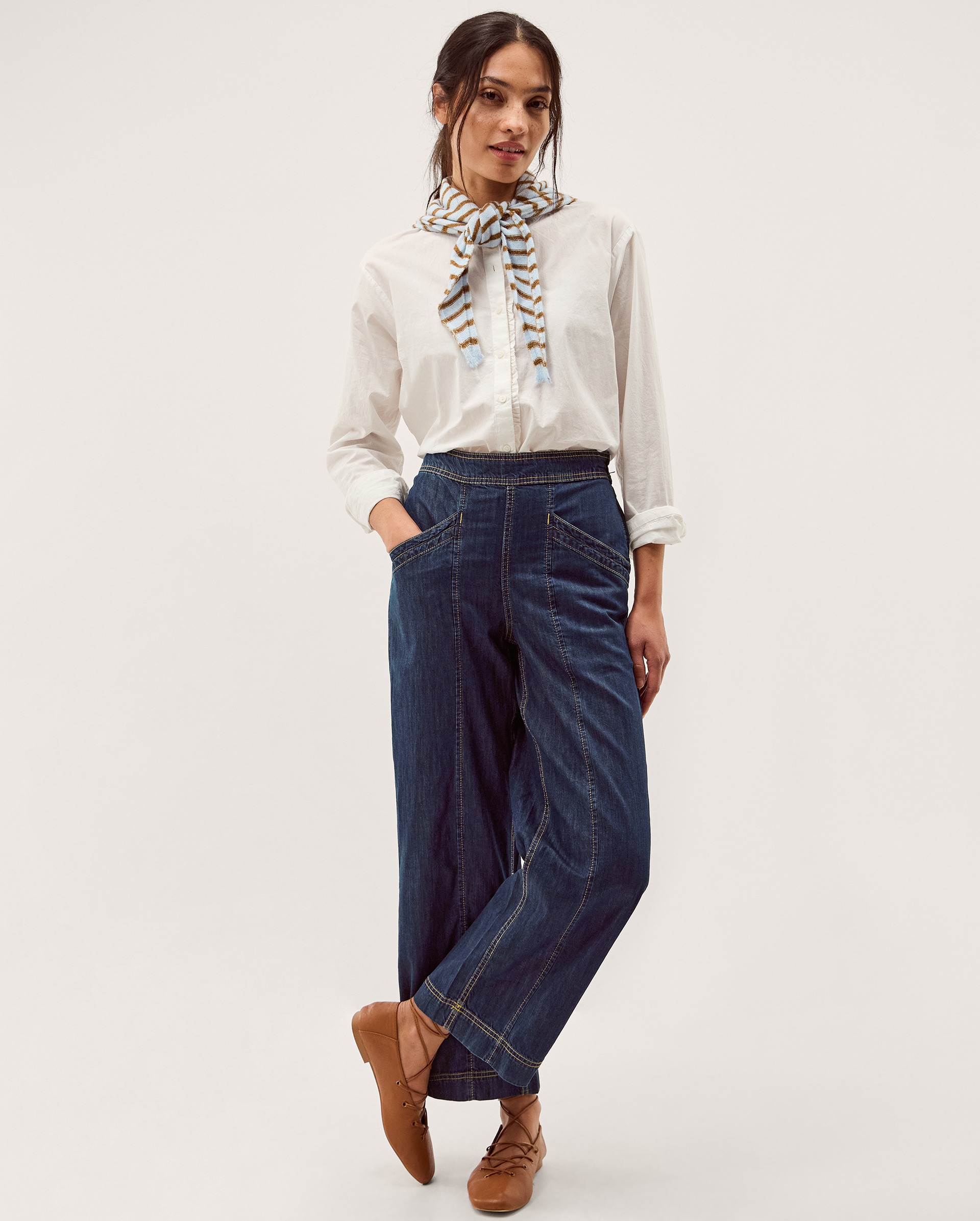 New In - Monsoon Harper Short Wide Leg Jeans