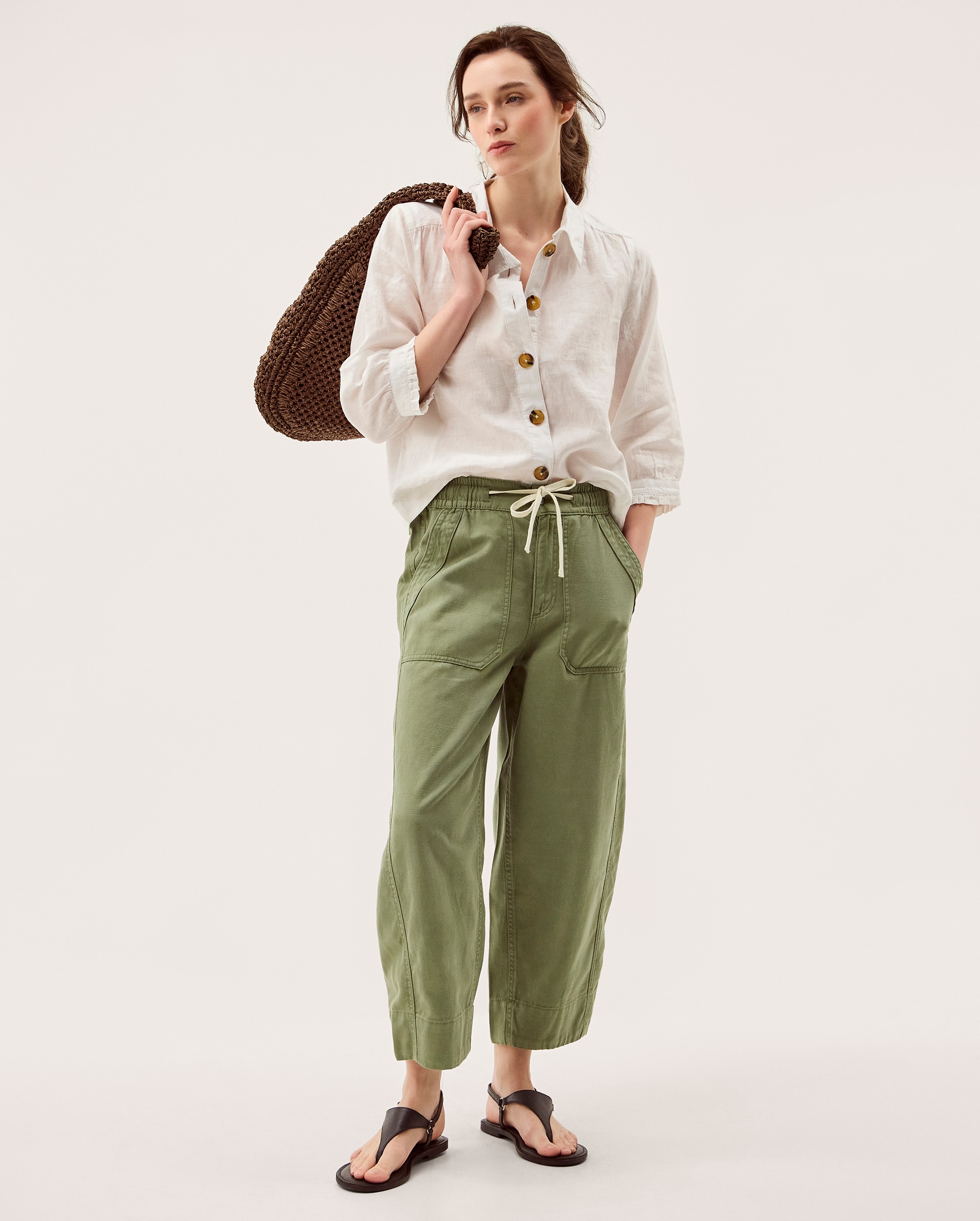 New In - Monsoon Megan Cropped Barrel Trousers