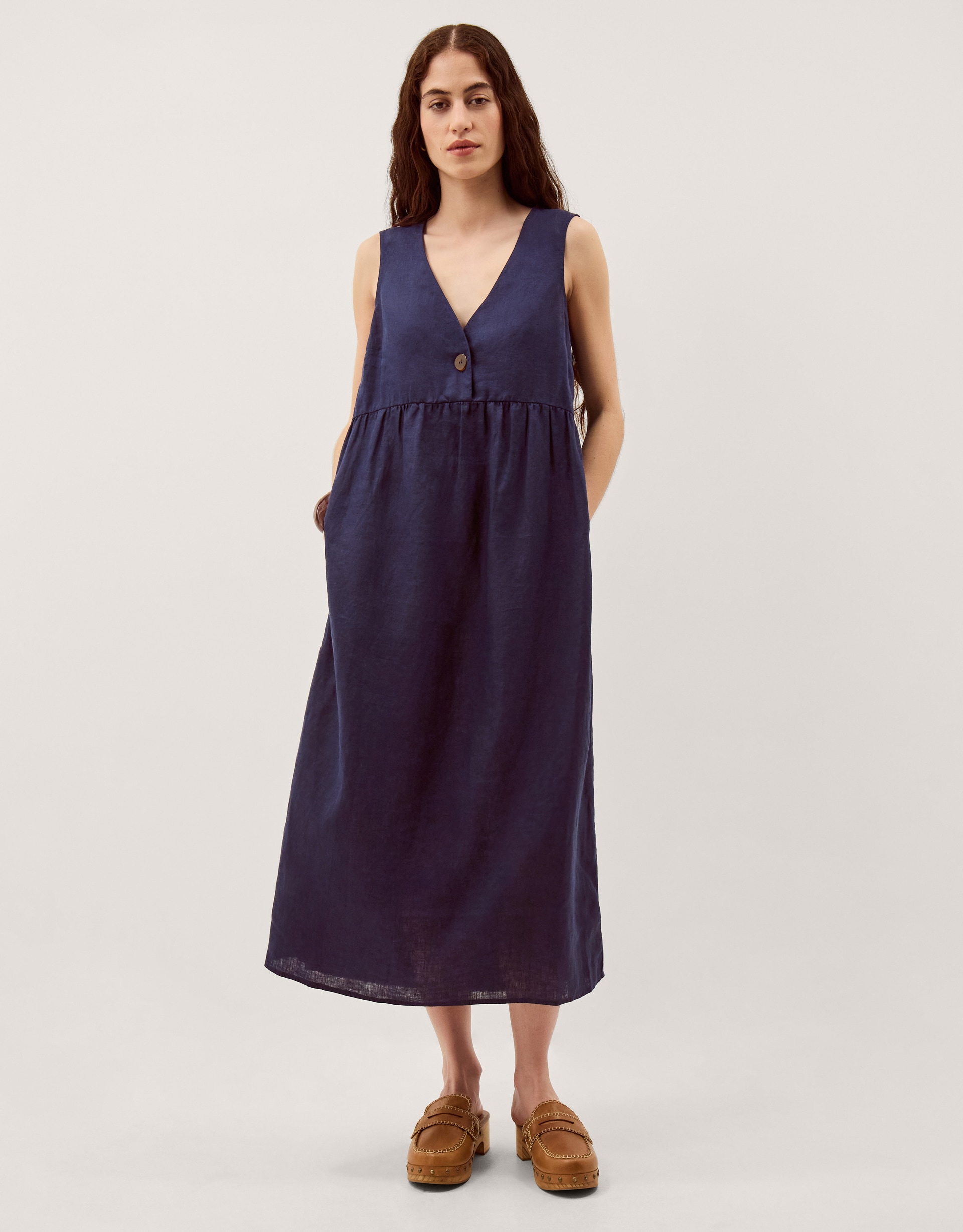 New In - Monsoon Posey Linen Midi Dress
