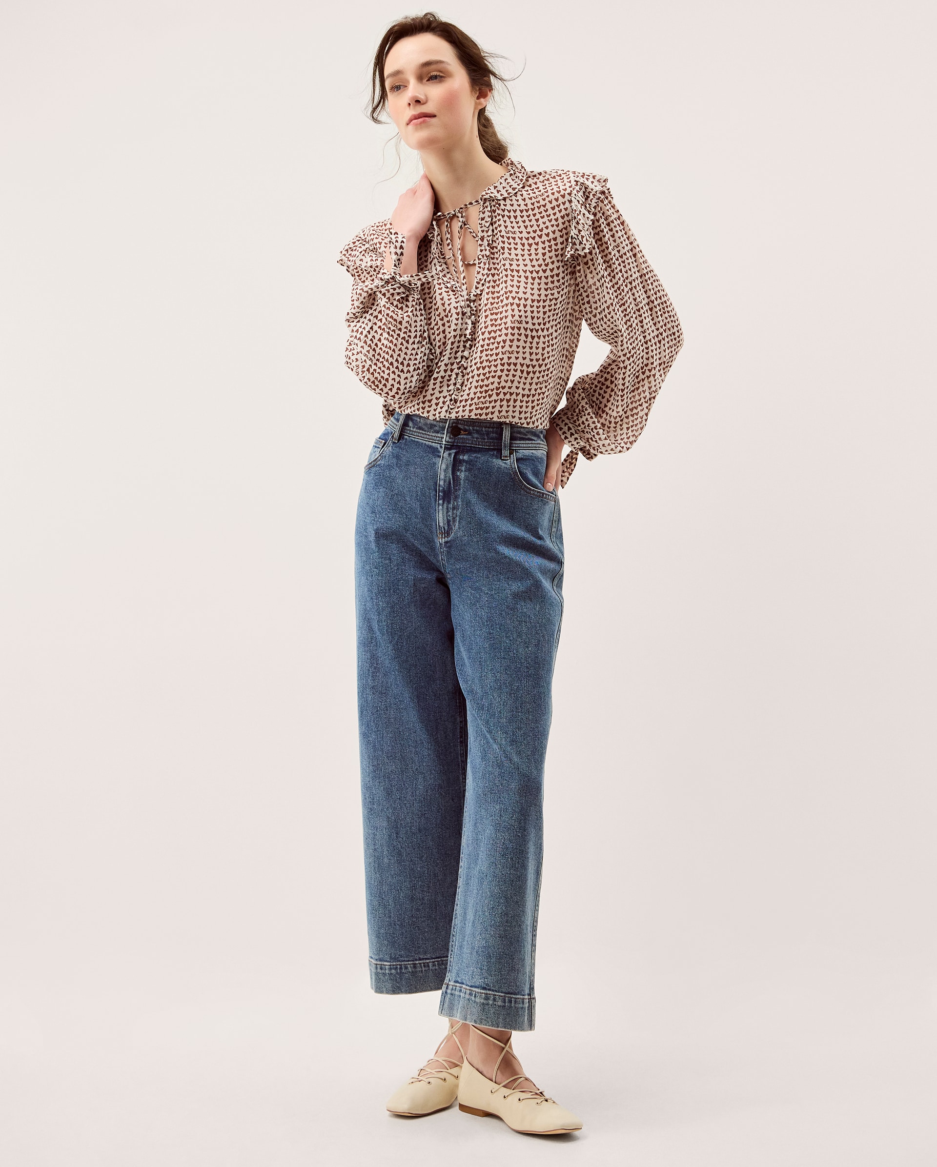 New In - Monsoon Hope Heart Print Blouse