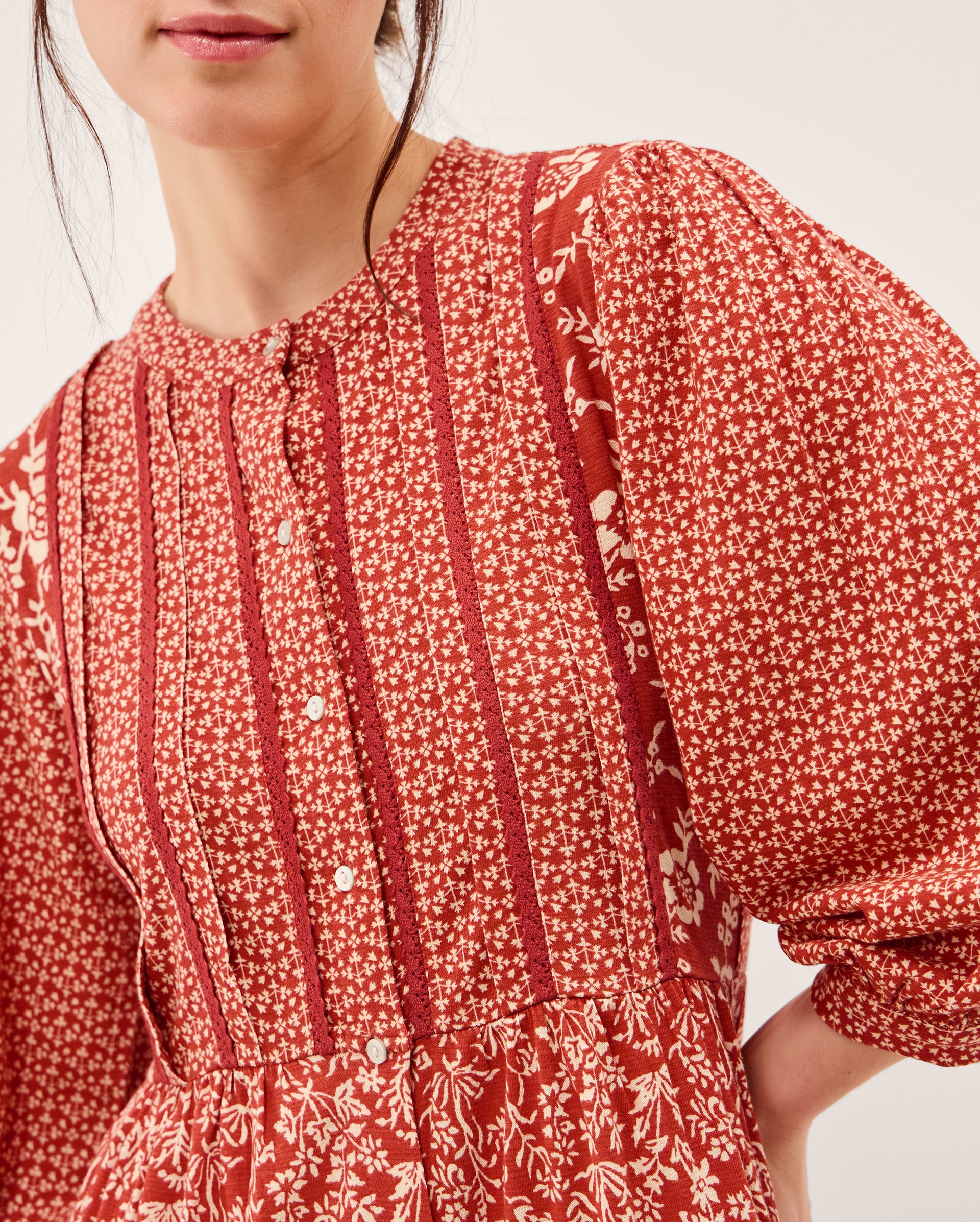 Monsoon Palmer Floral Jersey Midi Dress