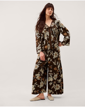 Monsoon Esther Floral Linen Blend Top