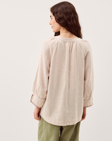 Monsoon Frida Stripe Linen-Blend Top