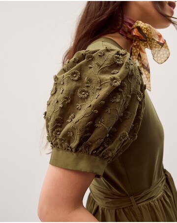 Monsoon Fawn Puff Sleeve Midi Dress