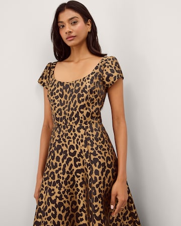 Anna Leopard Print Midi Dress