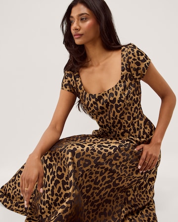 Anna Leopard Print Midi Dress
