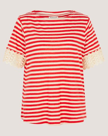 Monsoon Sasha Stripe Linen Blend T-Shirt